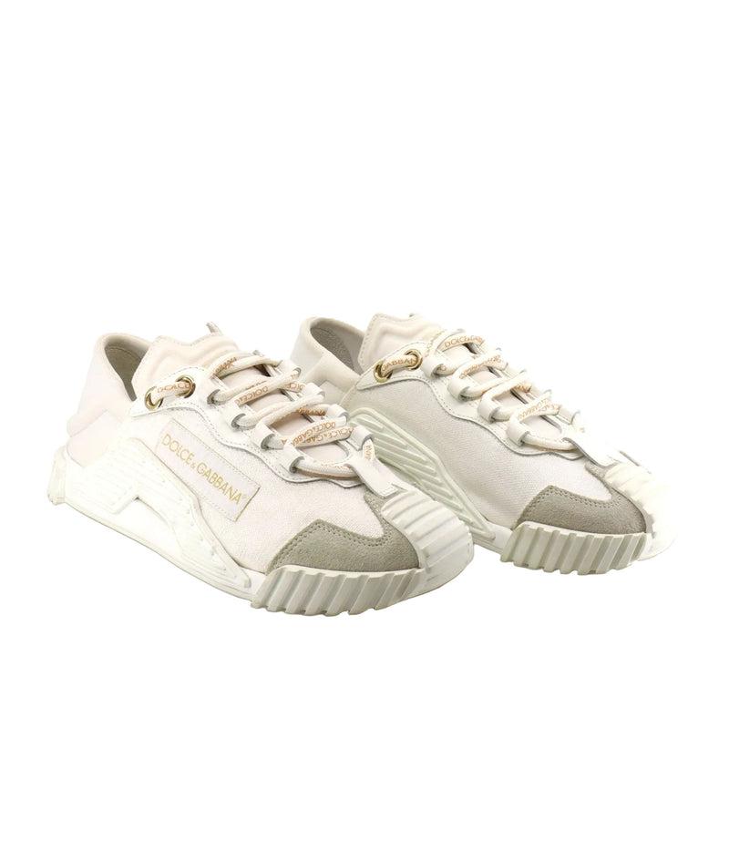 Dolce & Gabbana Sneaker cremefarben aus Canvas und Leder Größe 35