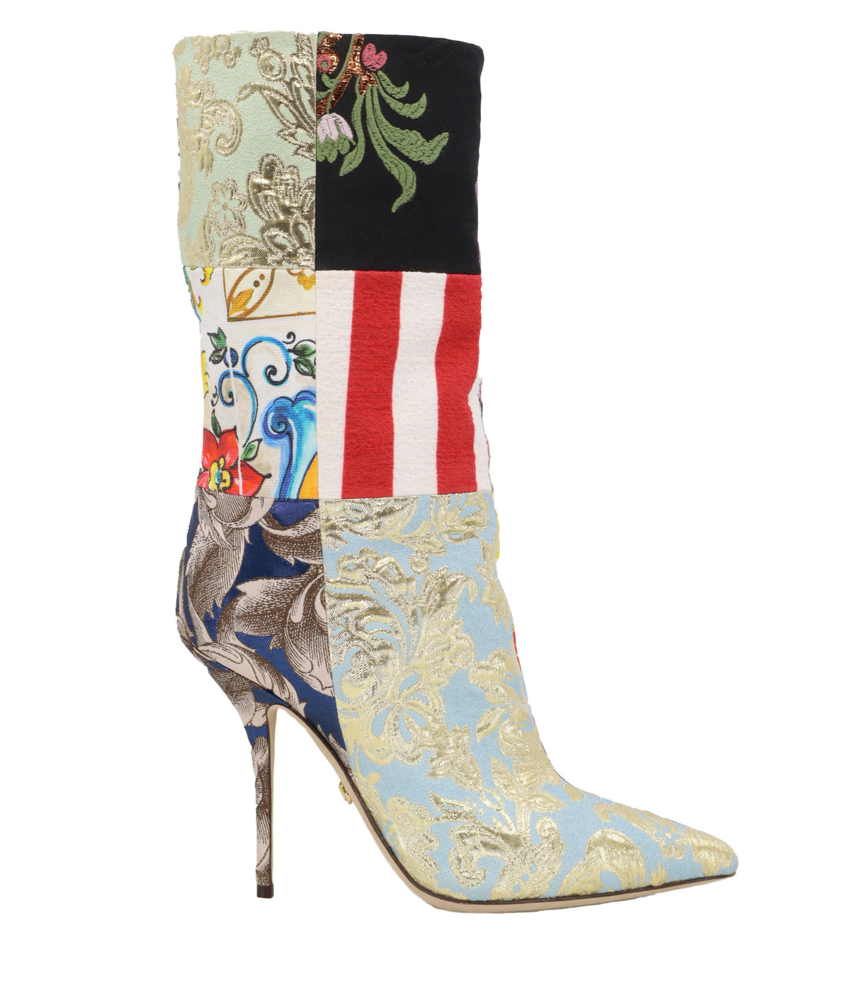 Dolce & Gabbana Stiefel Größe 37 multicolor Brokat High Heel