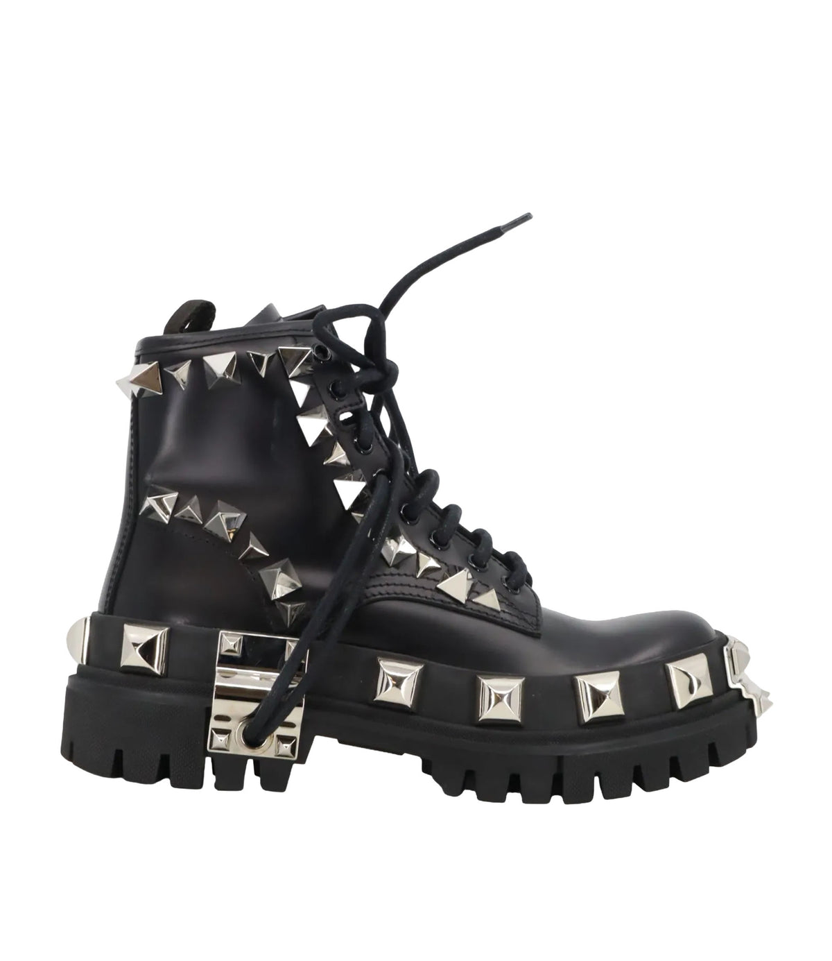 Dolce & Gabbana Boots schwarz mit silbernen Nieten Damen Größe 37