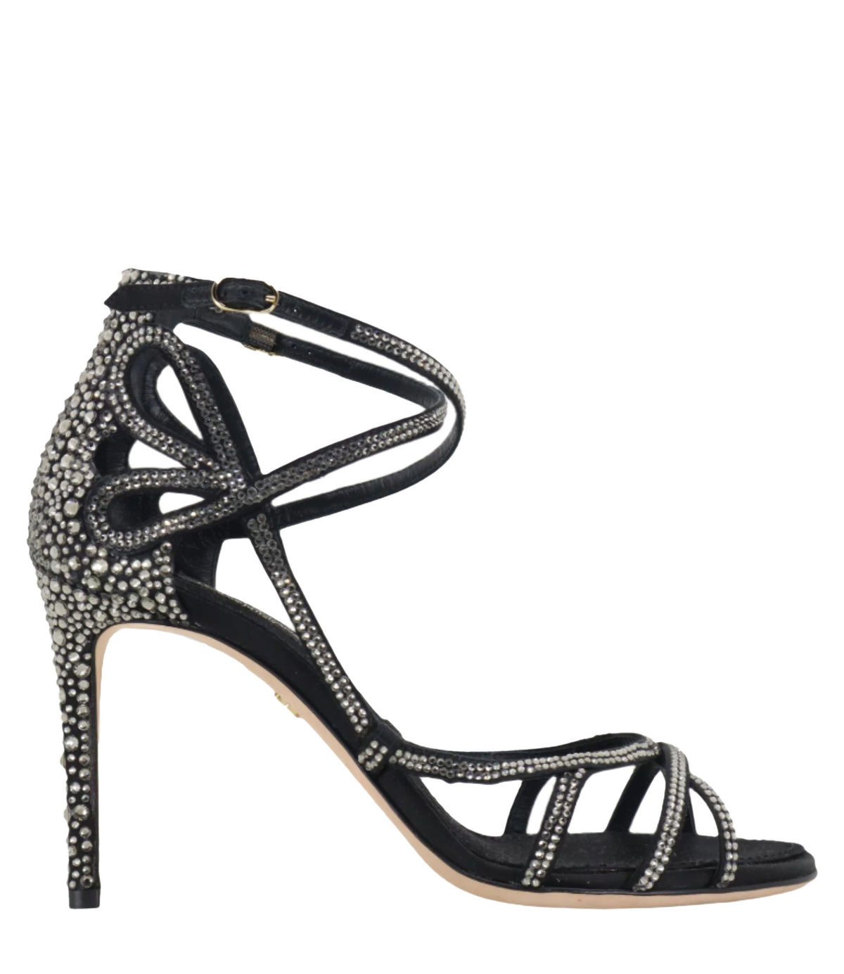 Dolce & Gabbana Sandalen mit schwarzem Velours und Strass in Größe 36,5