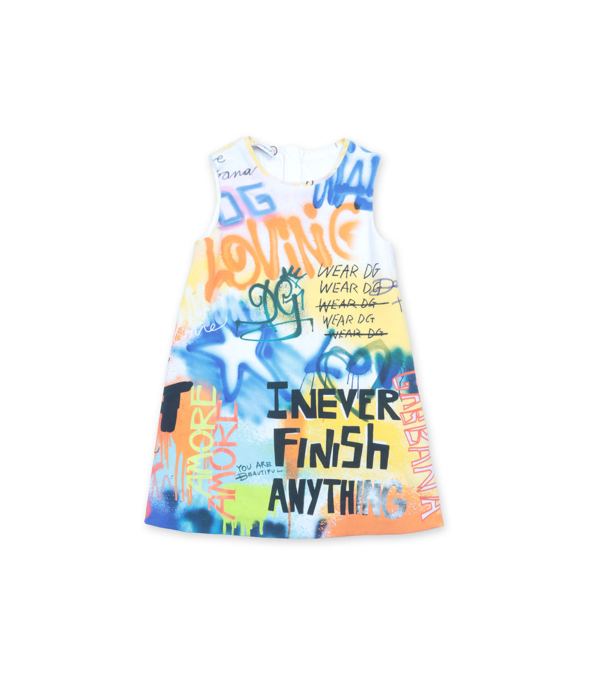 Dolce & Gabbana Kleid mit buntem Graffiti-Print für Kinder im Dolce & Gabbana Sale