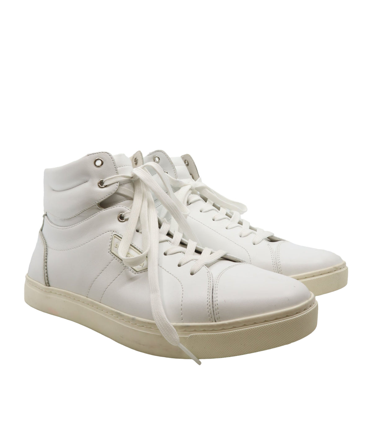 Weiße Dolce & Gabbana High-Top Sneaker aus Leder für Herren