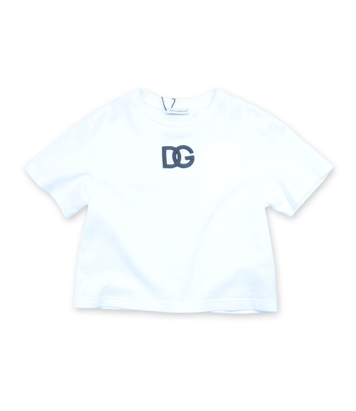 Dolce & Gabbana Kinder T-Shirt Weiß mit DG Logo aus Baumwolle
