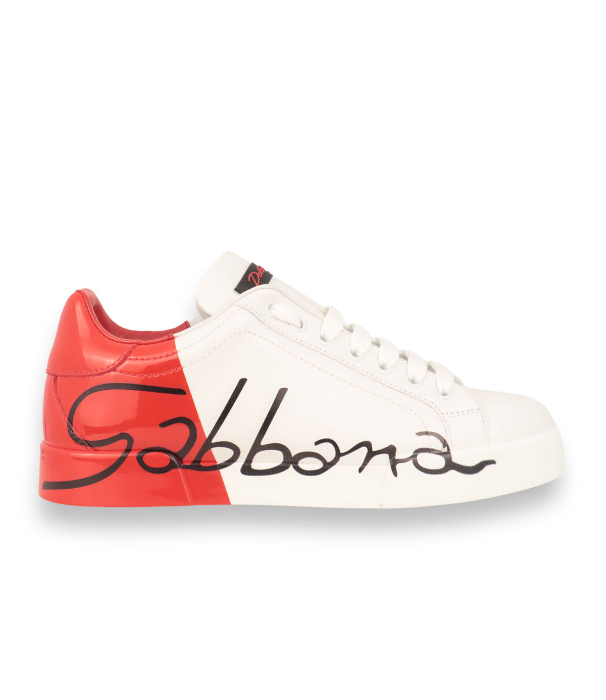 Dolce & Gabbana Sneaker Weiß Rot Damen Größe 39,5 mit Logo-Print