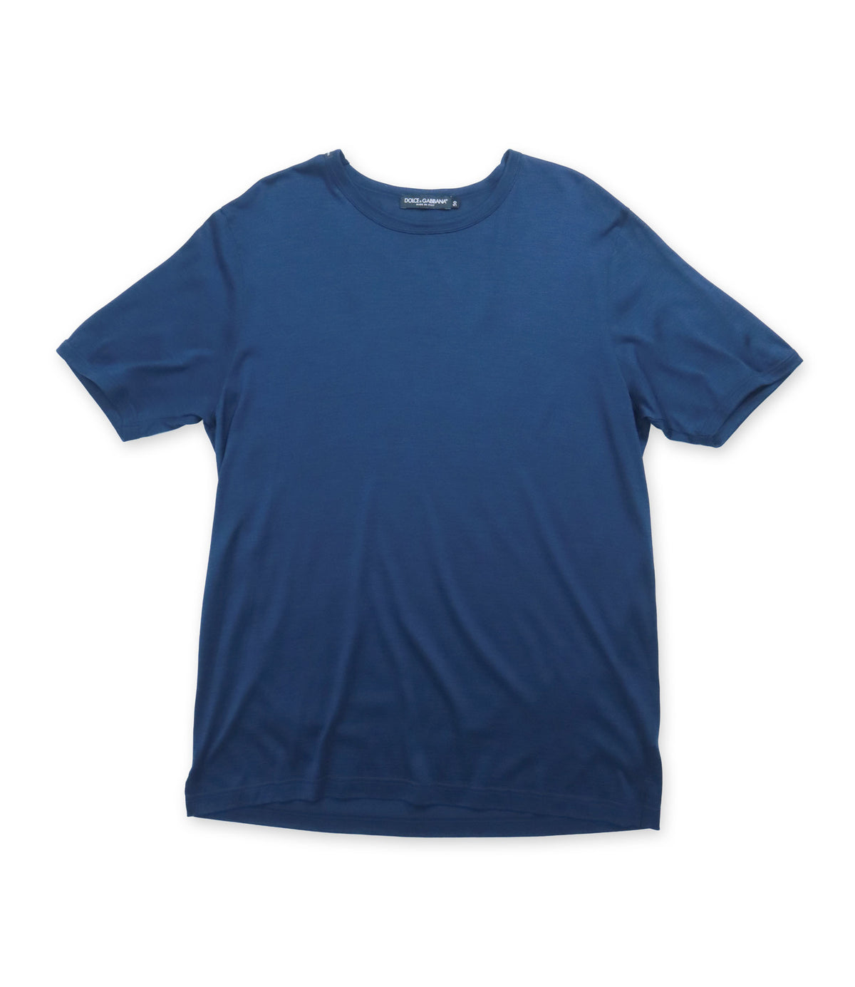 Dolce & Gabbana Seiden T-Shirt dunkelblau Größe 50 aus Italien