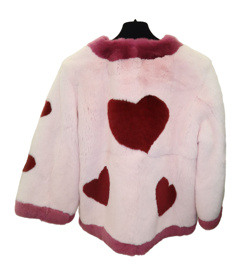 Dolce & Gabbana Damenmantel rosa mit Herzmuster in Größe 6