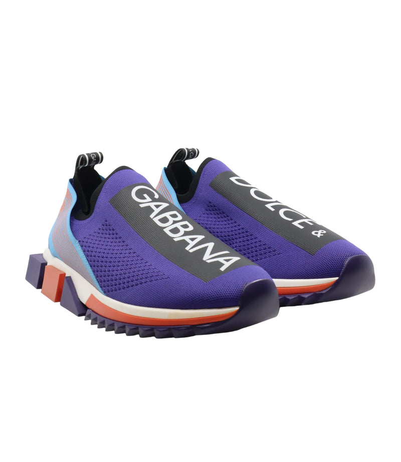 Dolce & Gabbana Herren-Sneaker in Violett mit Multicolor-Sohle Größe 43