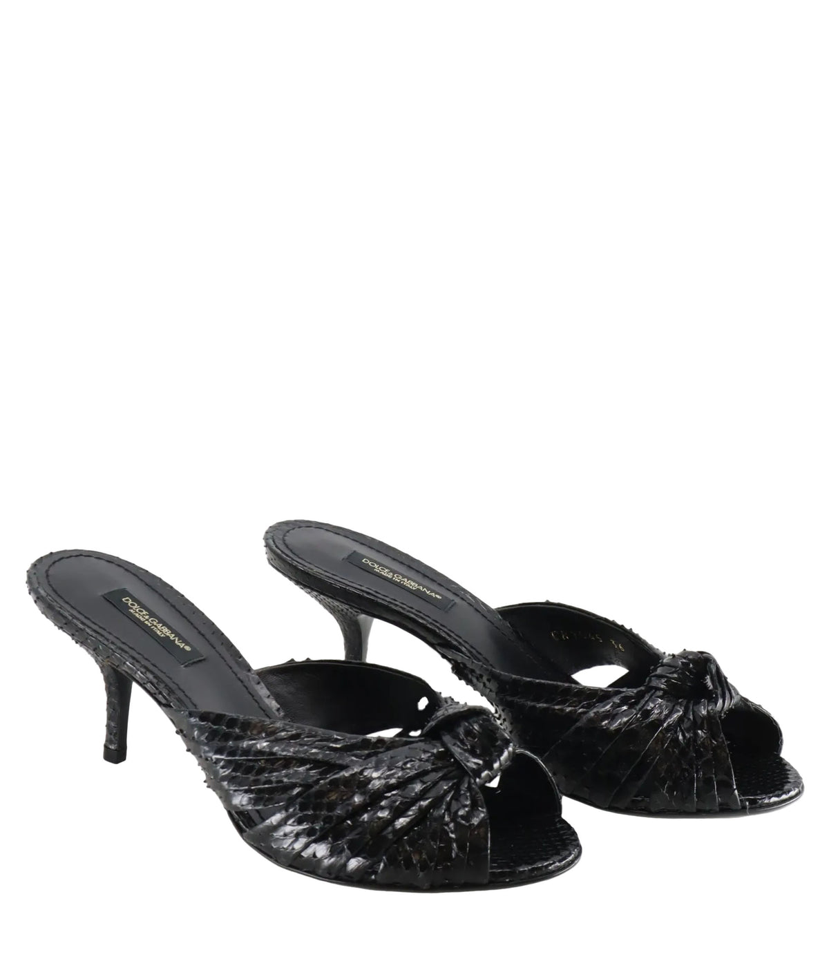 Dolce & Gabbana High Heels schwarz Schlangenleder-Optik Größe 36