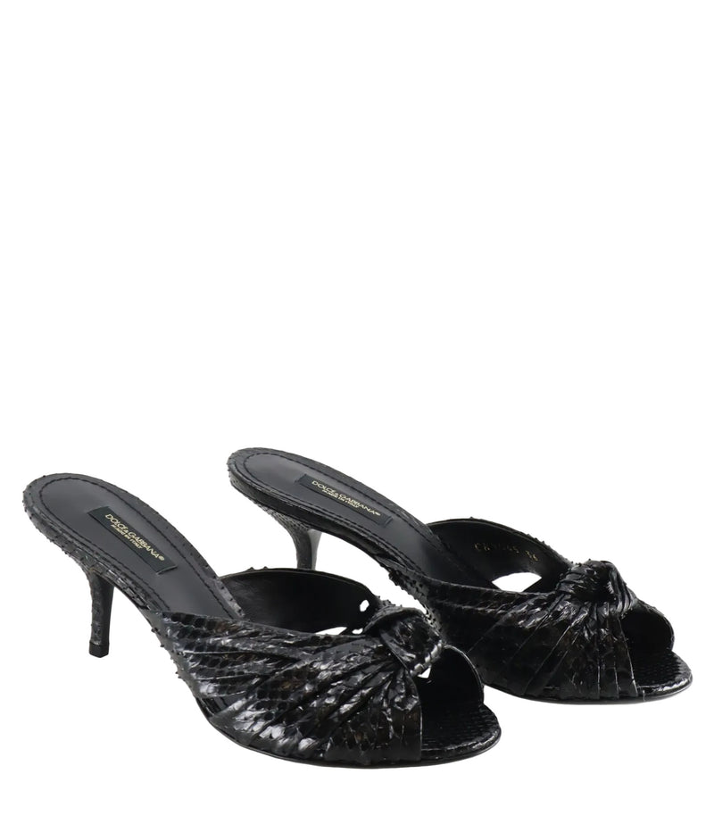 Dolce & Gabbana High Heels schwarz Schlangenleder-Optik Größe 36