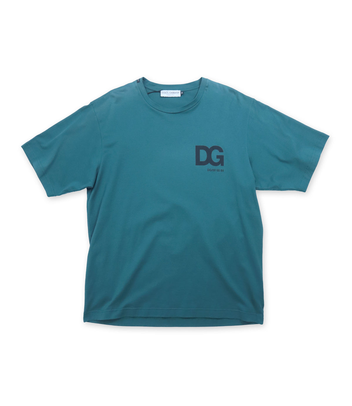 Dolce & Gabbana Herren T-Shirt petrolblau mit DG-Logo Größe 50
