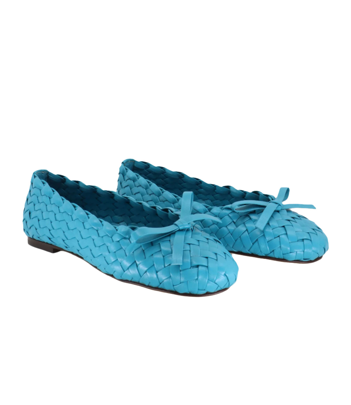 Dolce & Gabbana Ballerinas aus türkisem Leder mit Schleife