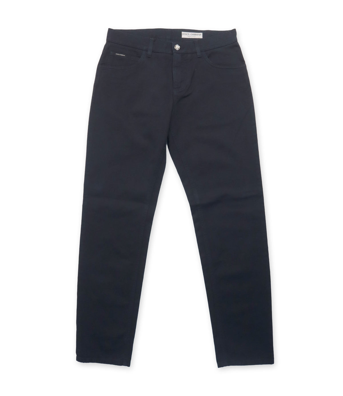 Dolce & Gabbana Hose Größe IT 46 aus 100 % Baumwolle in Navy Blau Regular Fit Made in Italy