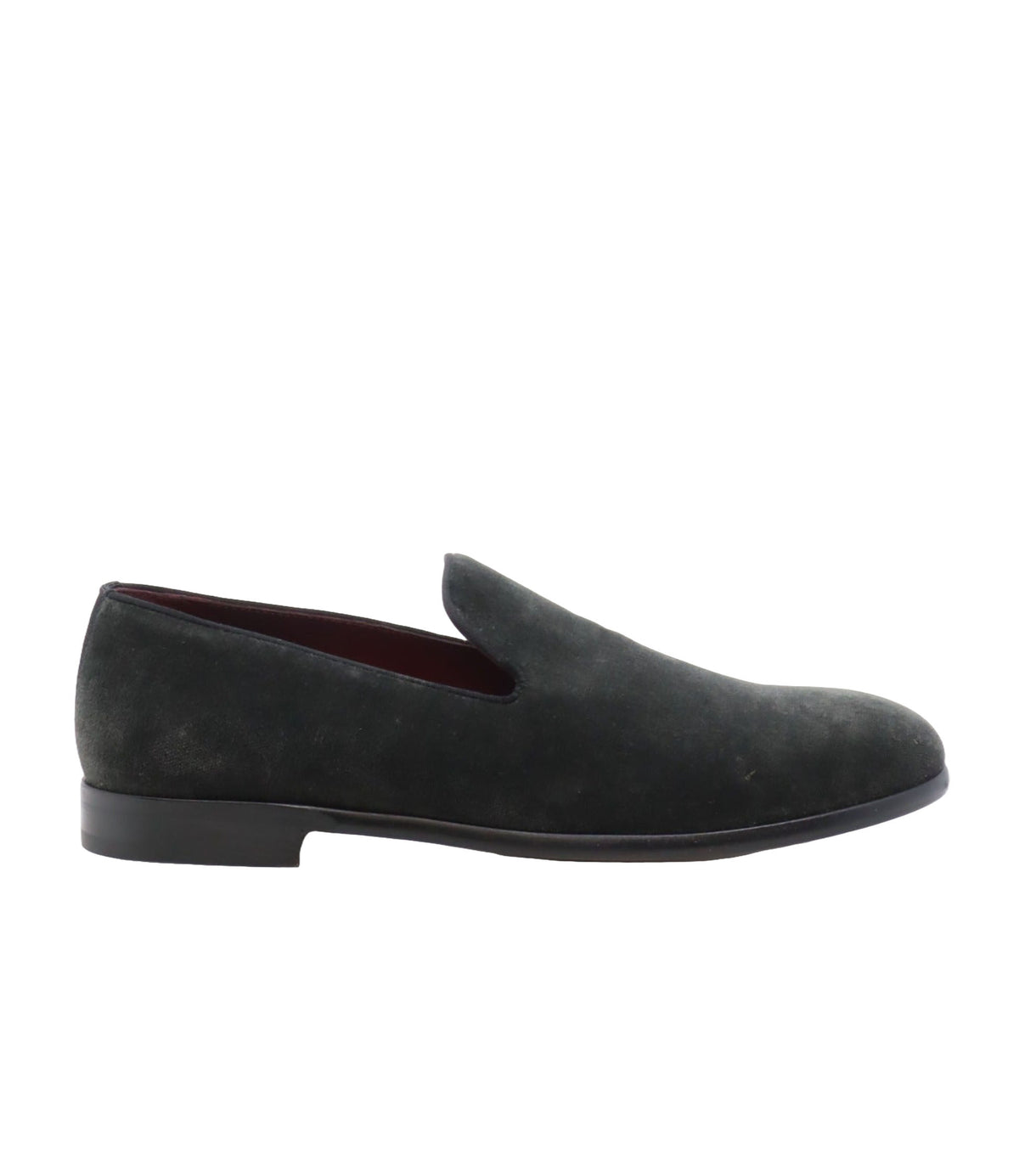 Dolce & Gabbana Herren-Slipper aus Veloursleder in Dunkelgrün Größe 43