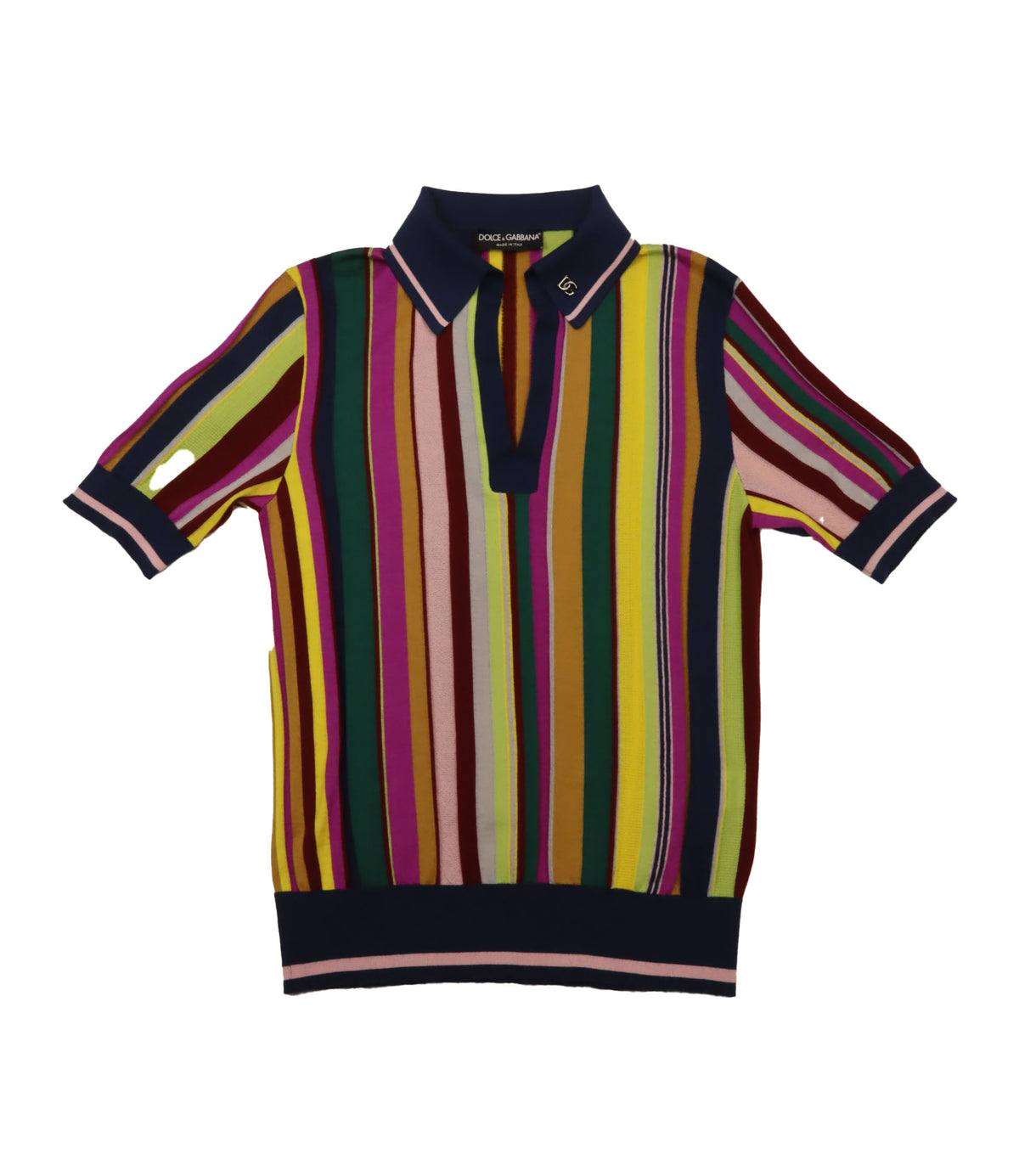 Dolce & Gabbana Polo Shirt bunt gestreift Größe 44 Designer Herren
