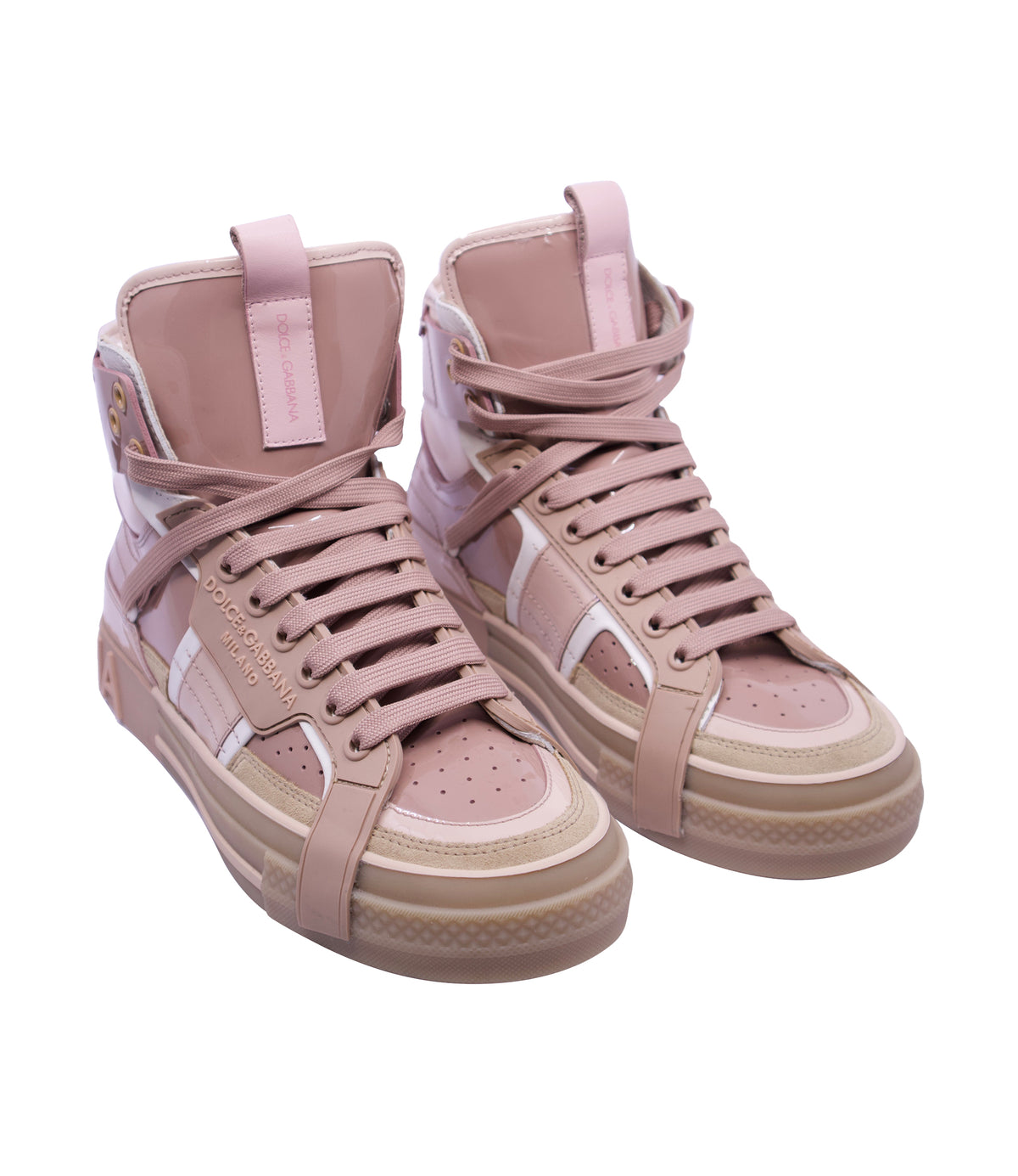 Dolce & Gabbana High-Top Sneaker in Rosé mit Logo und Gummisohle Größe 39
