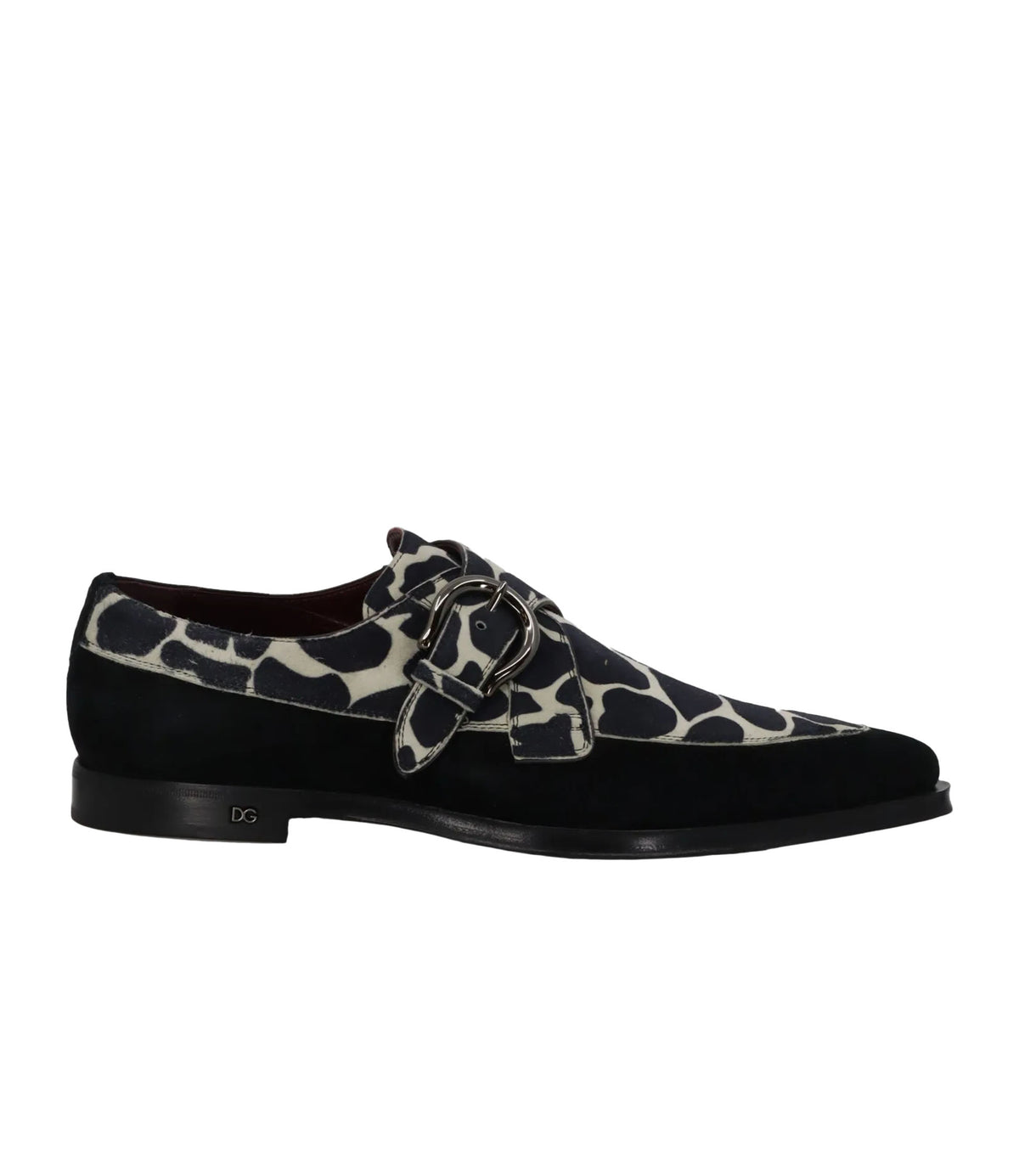 Dolce & Gabbana Loafer Schwarz Weiß Animal Print Größe 44 Monkstrap