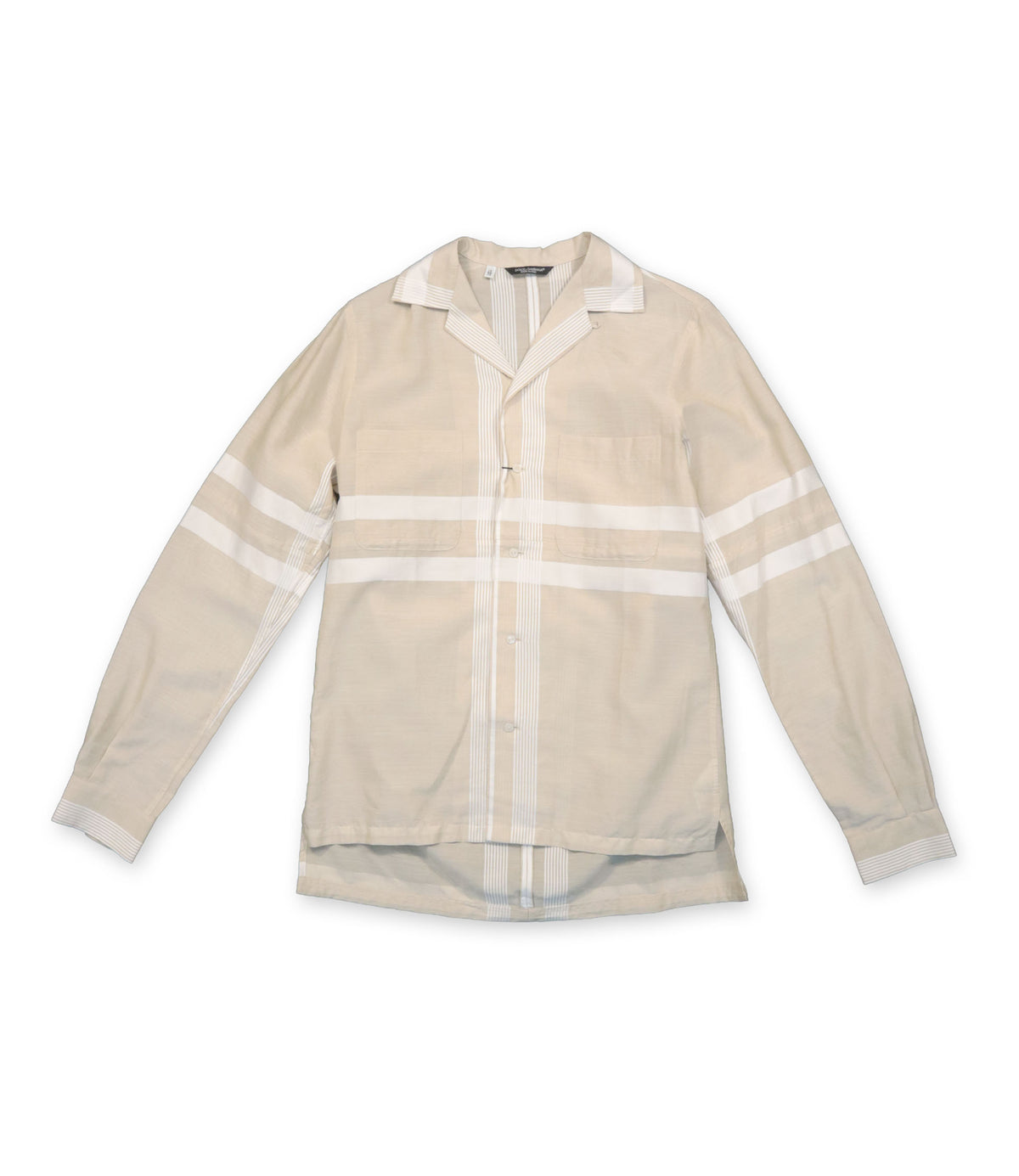 Dolce & Gabbana Hemd Größe 38 in Beige und Weiß aus Baumwolle mit Streifendetails