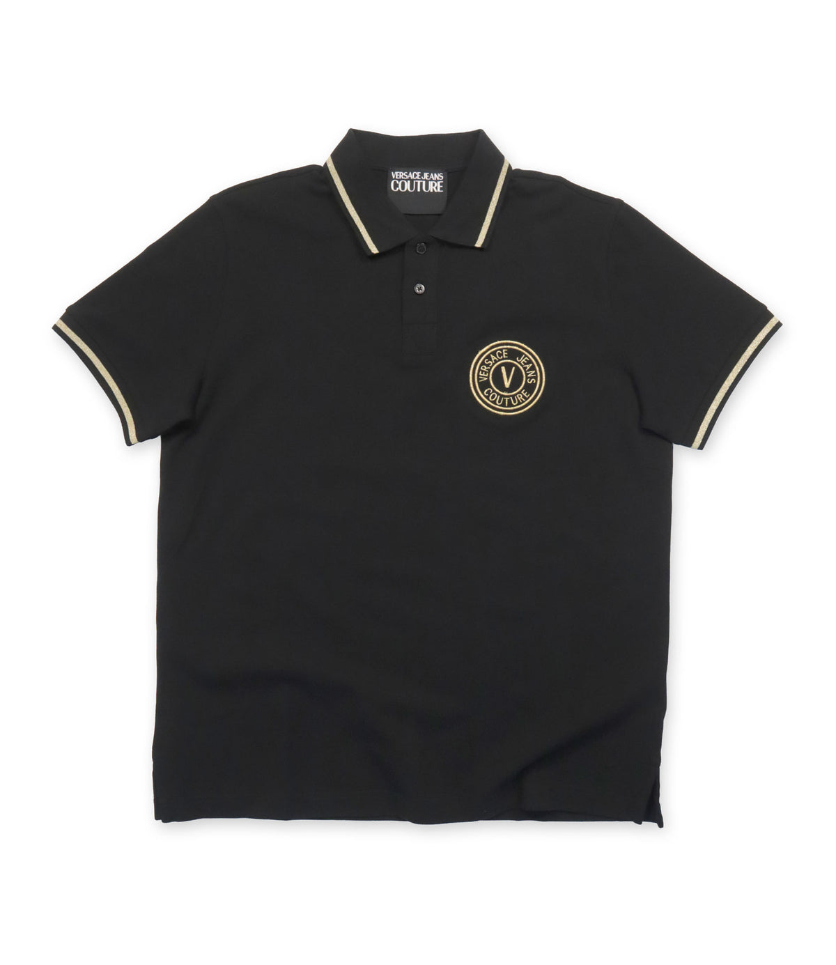 Versace Jeans Couture Poloshirt schwarz mit goldfarbenem Logo Größe L