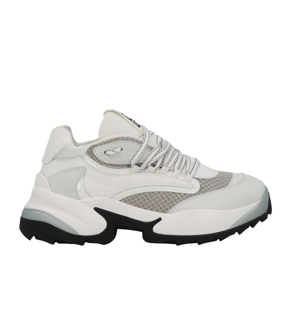 Sergio Rossi Sneaker in Weiß-Grau mit schwarzer Sohle und sportlichem Design
