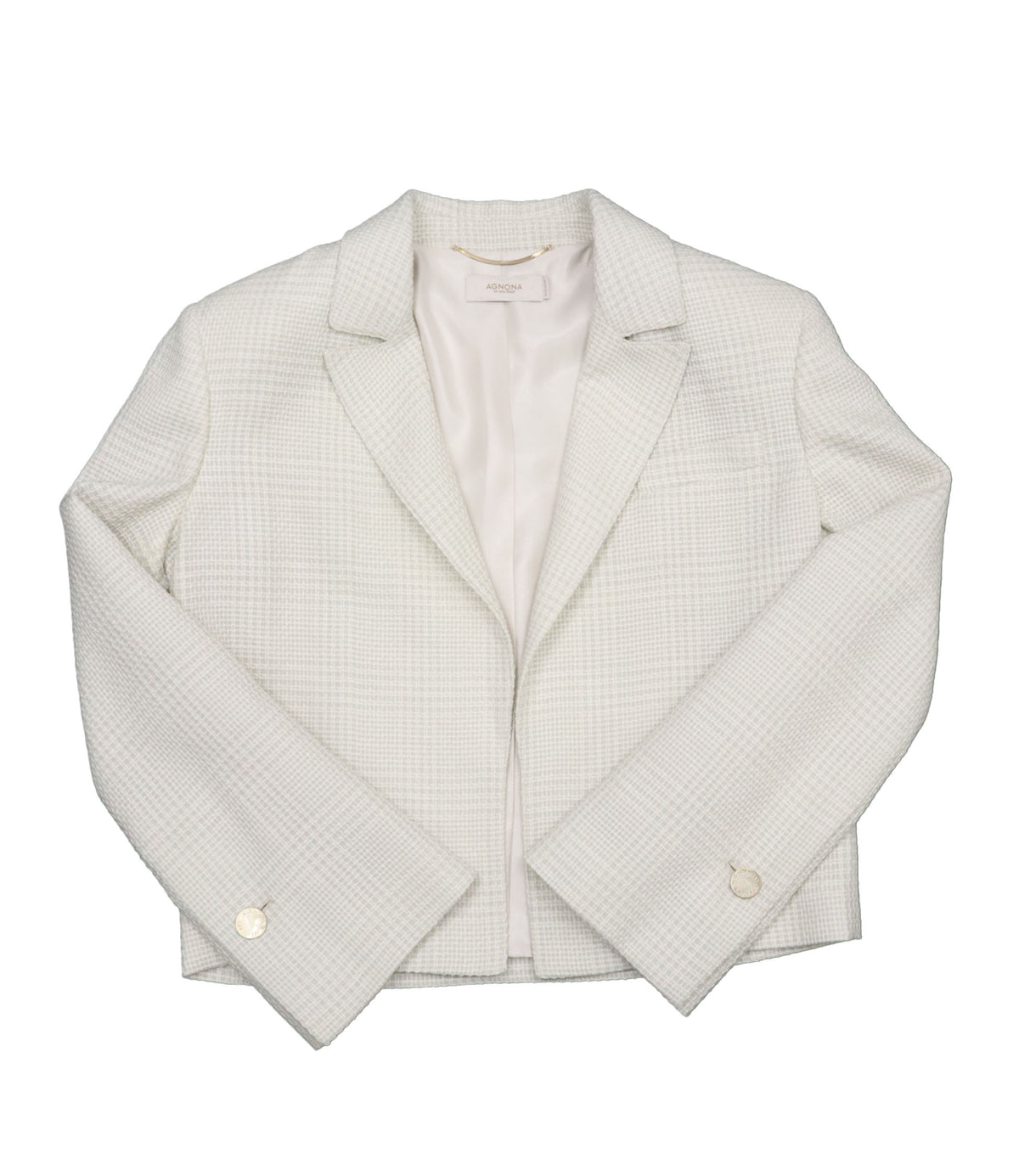 Agnona Blazer creme Größe 40 mit Struktur und Reverskragen