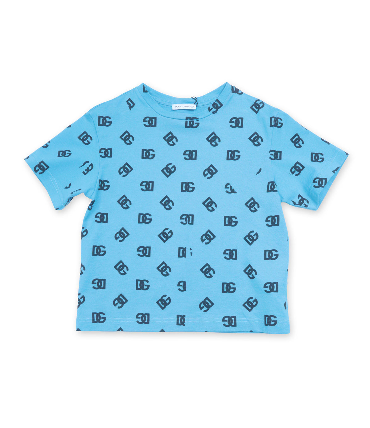 Dolce & Gabbana T-Shirt blau mit DG-Logo-Print Größe 3 Jahre