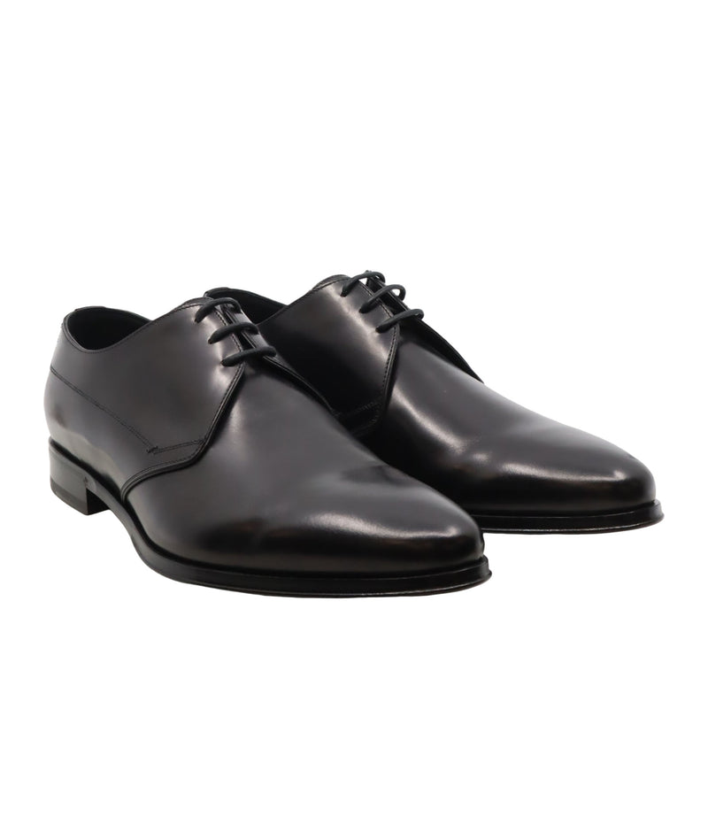 Dolce & Gabbana Herren-Derby aus schwarzem Glattleder Größe 43,5