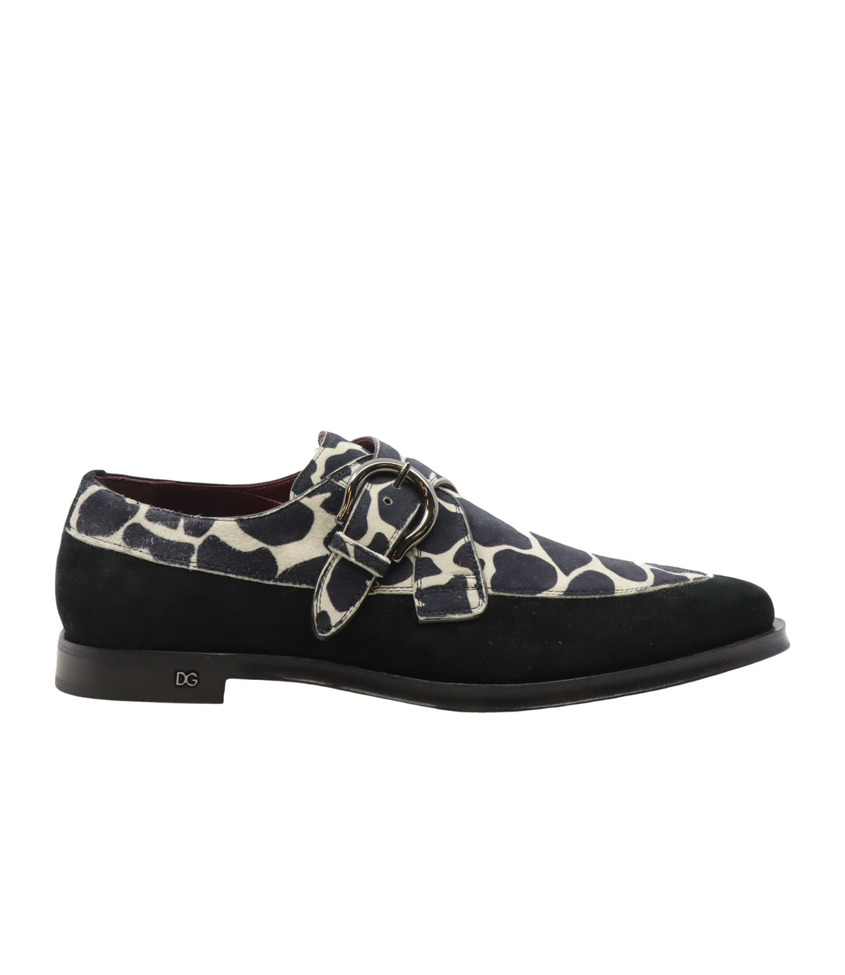 Dolce & Gabbana Herren-Monkstrap mit Giraffenmuster und Schnallen Größe 44
