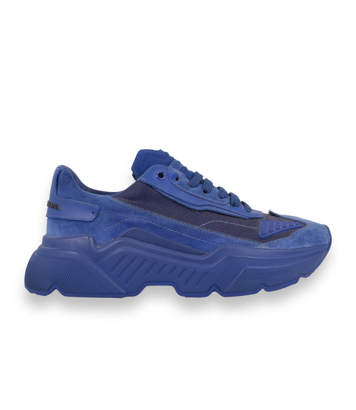 Dolce & Gabbana Sneaker Größe 40,5 in Blau aus Veloursleder mit markanter Oversized-Sohle und Designer-Details.