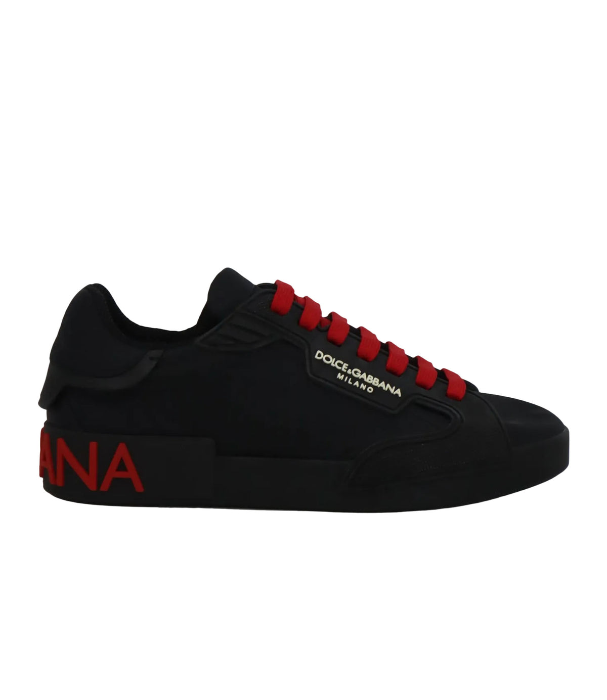 Dolce & Gabbana Sneaker Schwarz Rot Größe 39,5 Leder Luxus Sneaker