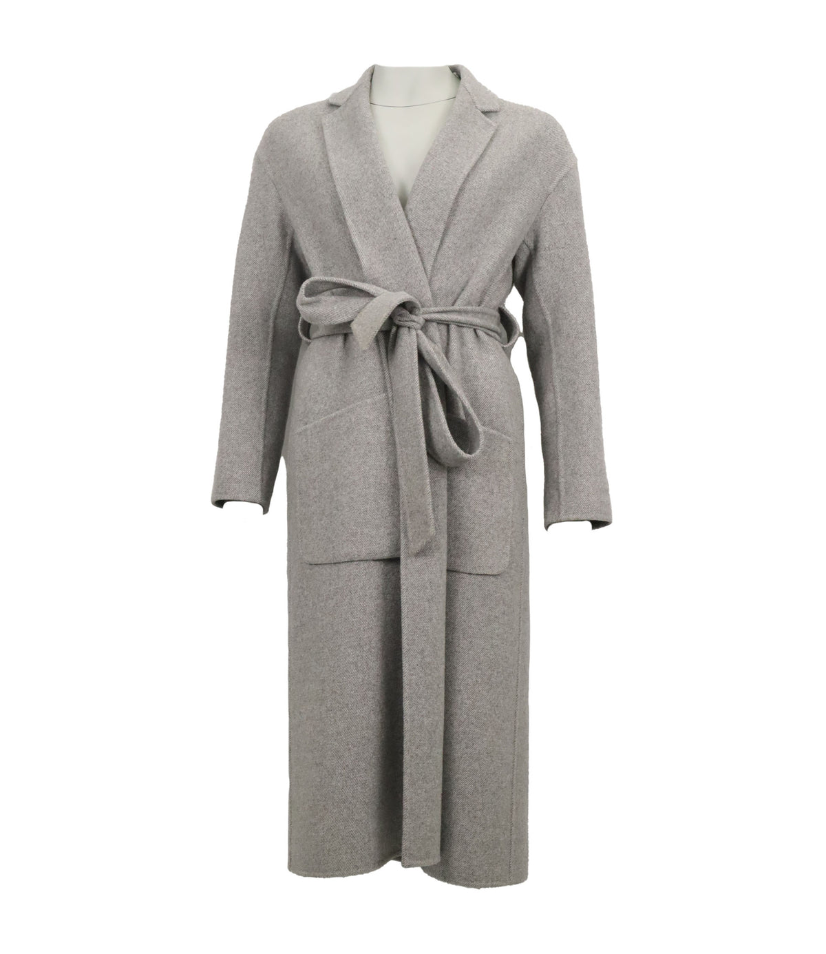 Agnona Mantel Größe 40 grau mit Gürtel Wollmantel elegant