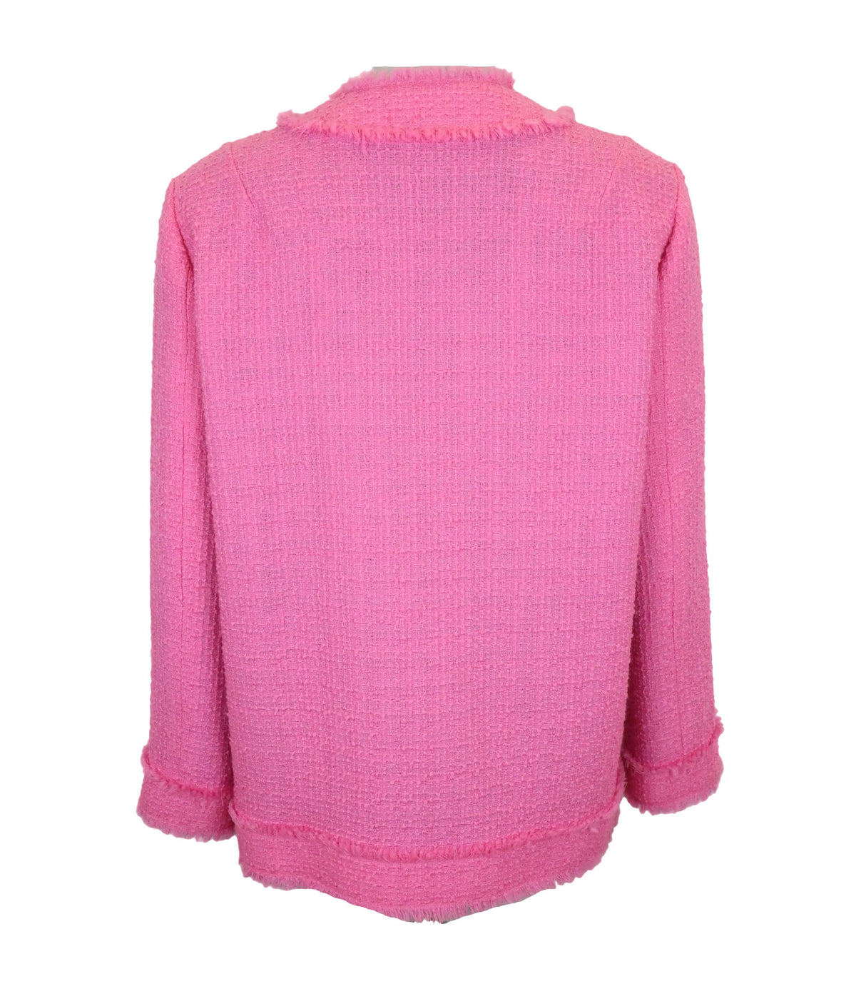 Pinkfarbener Dolce & Gabbana Blazer aus Bouclé mit Fransen-Details