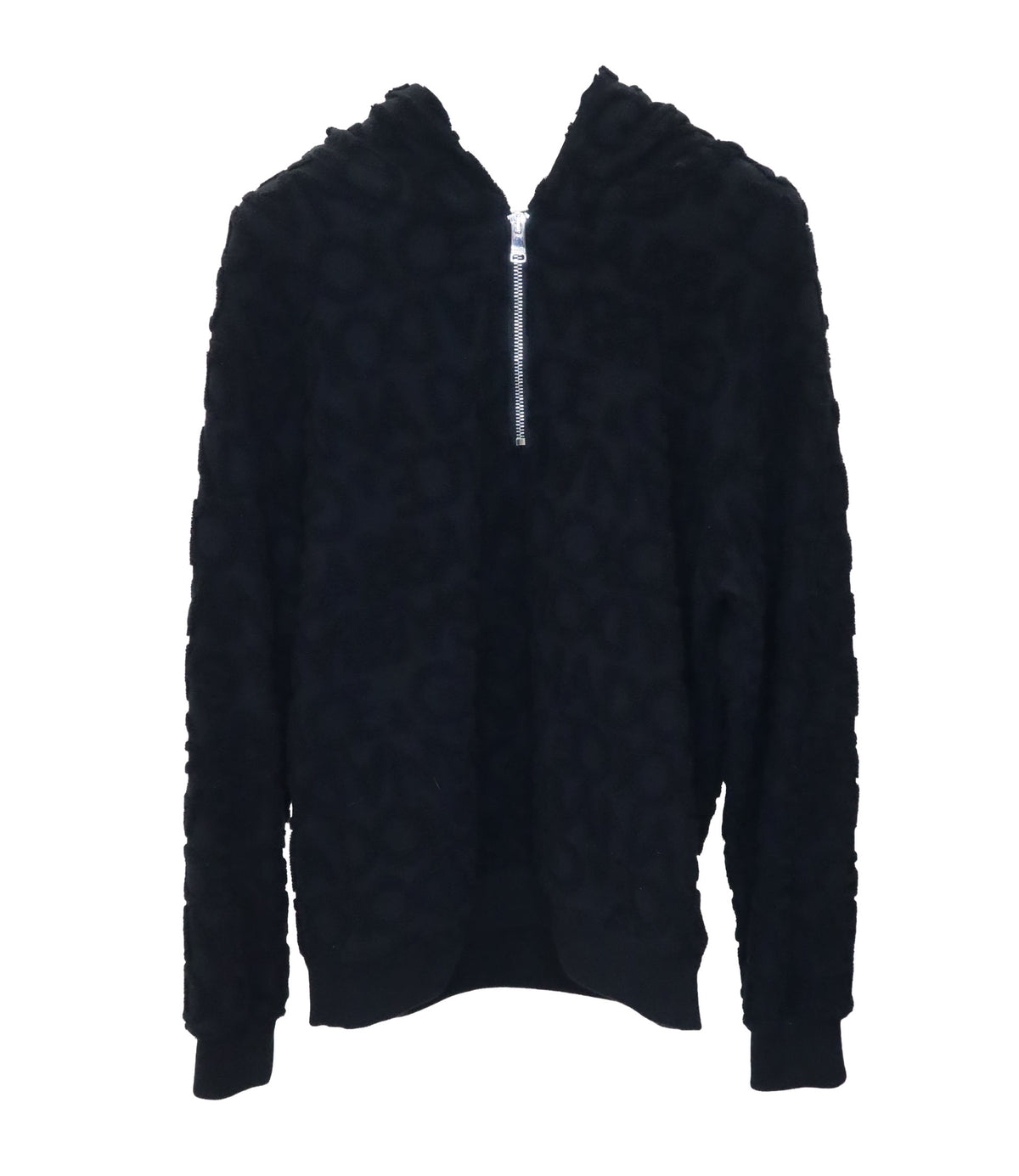 Dolce & Gabbana Kinder-Hoodie aus schwarzem Fleece mit Logo-Struktur, Größe 6