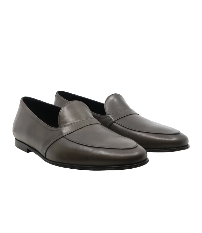 Dolce & Gabbana Herren-Loafer aus graubraunem Glattleder Größe 44