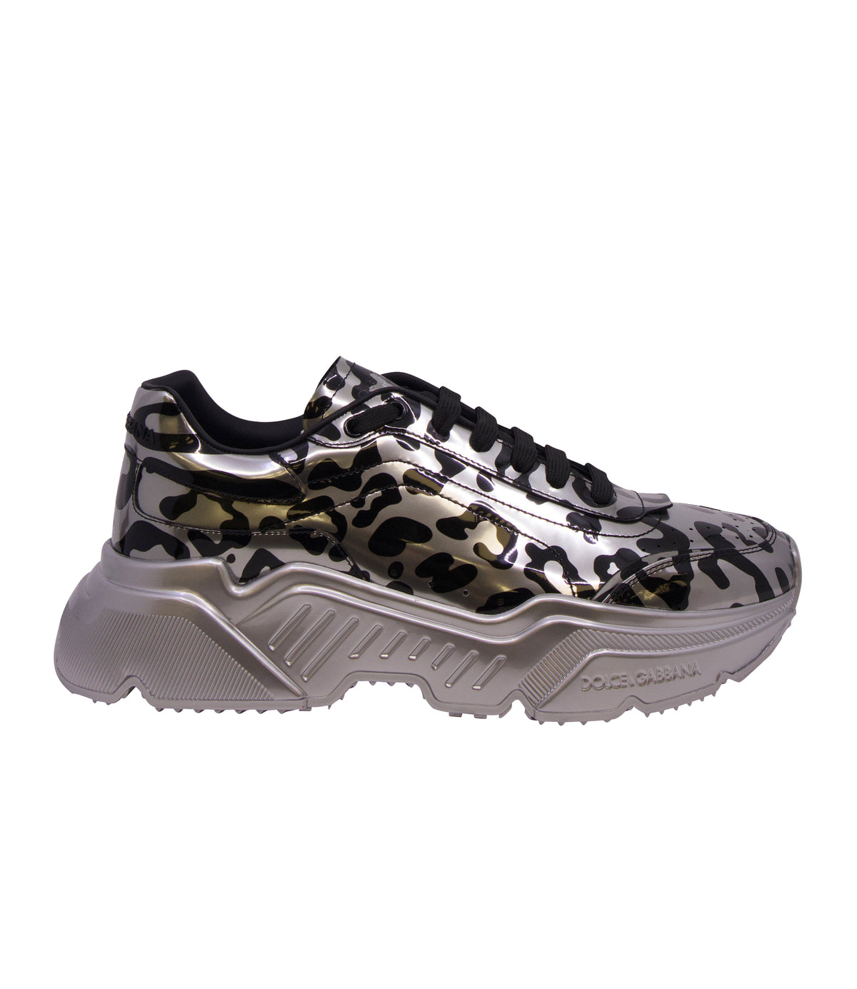 Dolce & Gabbana Chunky Sneaker Größe 43 in Metallic-Camouflage mit dicker Profilsohle