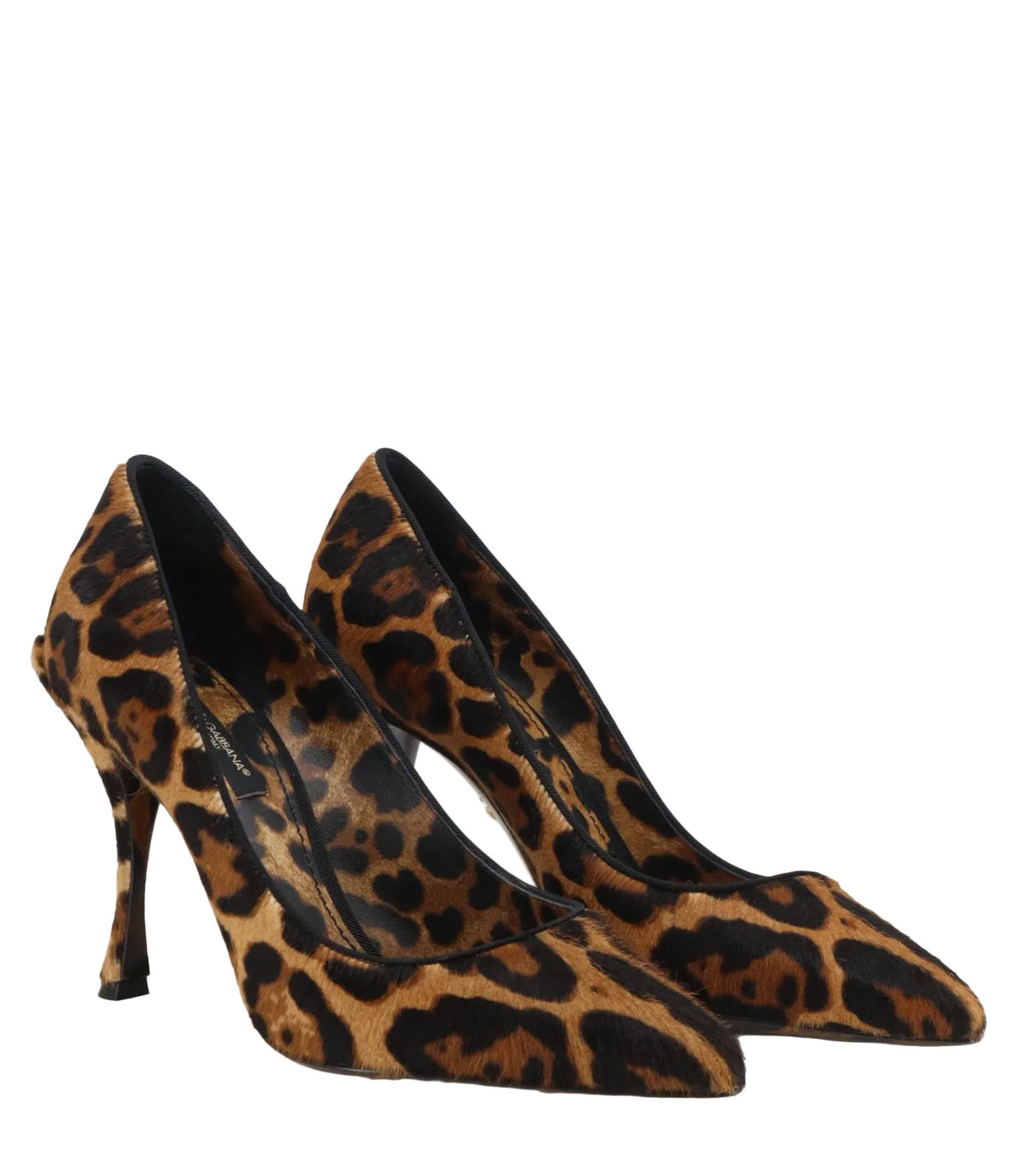 Dolce & Gabbana High Heels mit Leopardenmuster aus Ponyfell und geschwungenem Absatz
