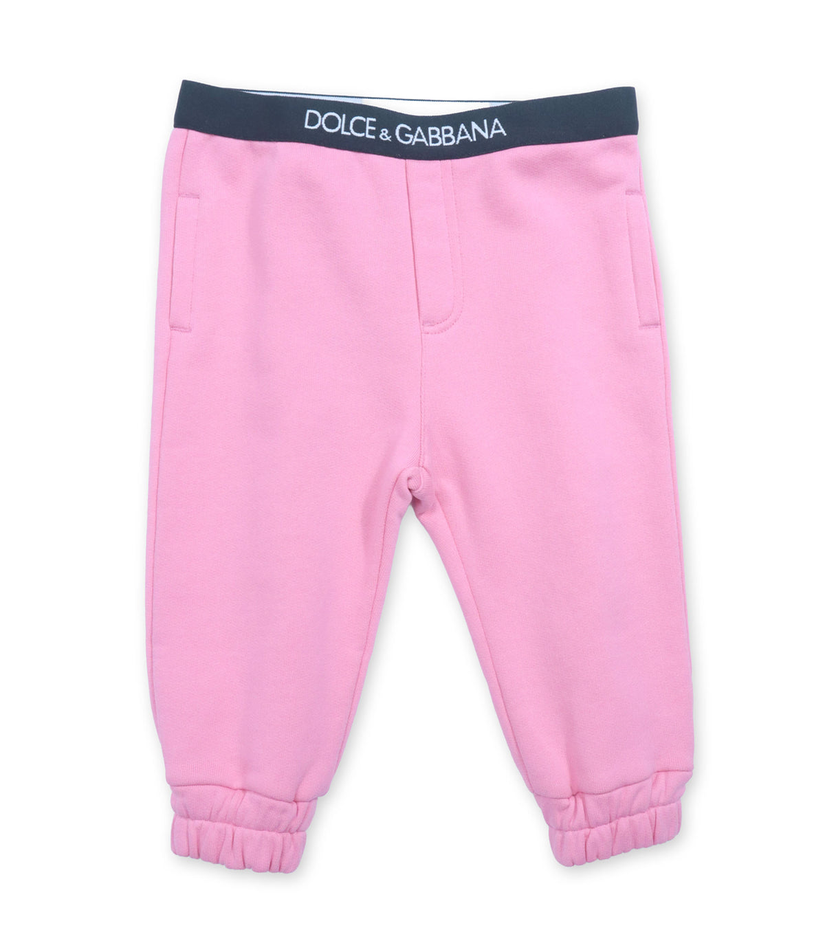 Dolce & Gabbana Jogginghose rosa aus Baumwolle mit Logo-Bund für Kinder