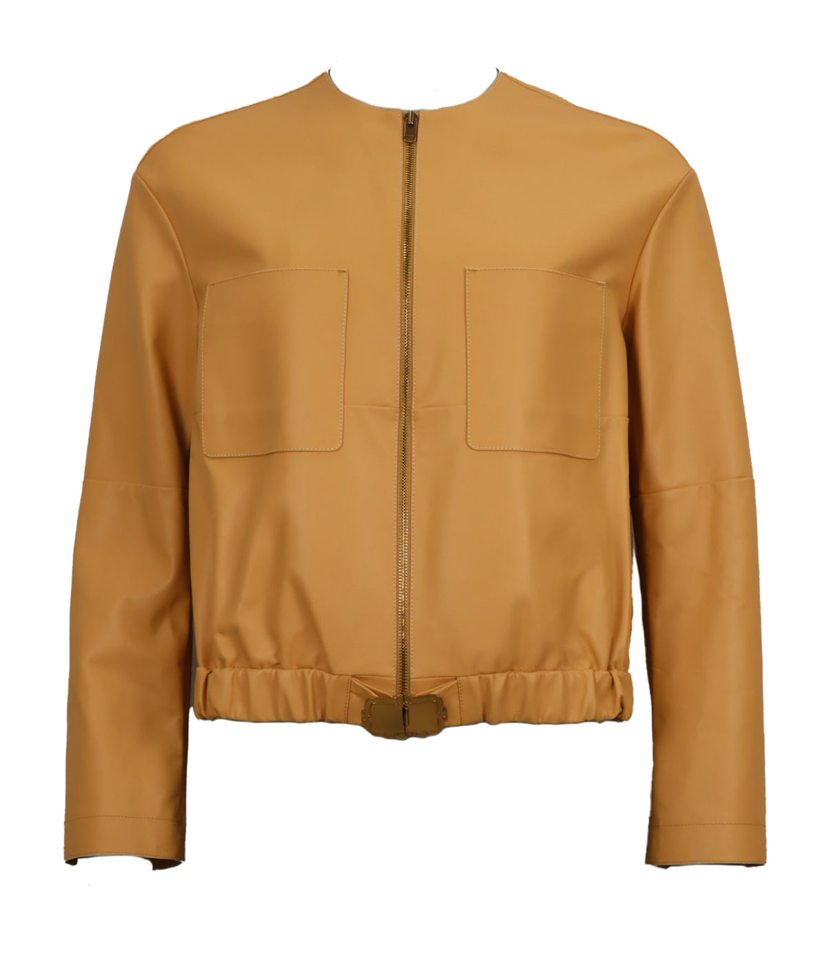 Agnona Lederjacke Größe 40 camel mit Reißverschluss und Taschen