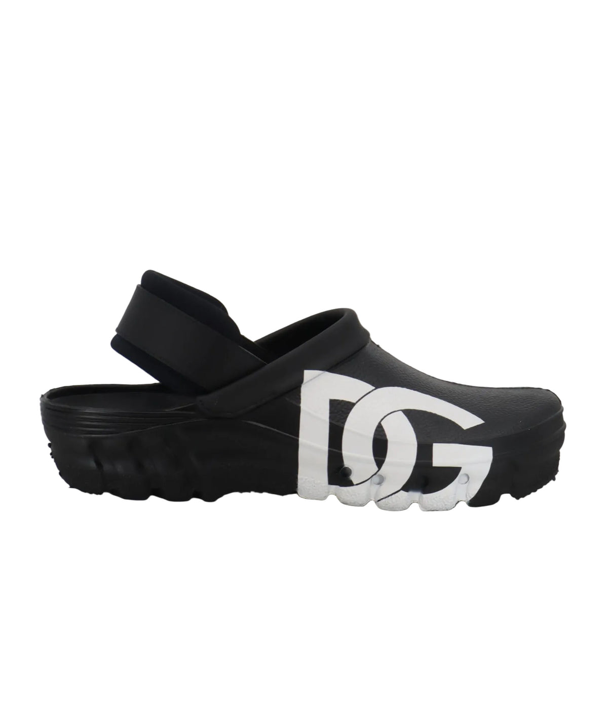 Dolce & Gabbana Clogs schwarz mit weißem DG Logo Größe 39