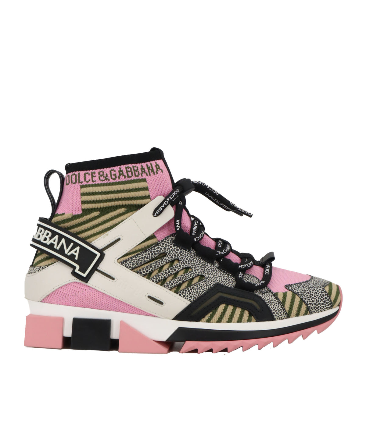 Dolce & Gabbana Sneaker Größe 41 rosa Designer Sneaker mit Logo und Mesh-Details