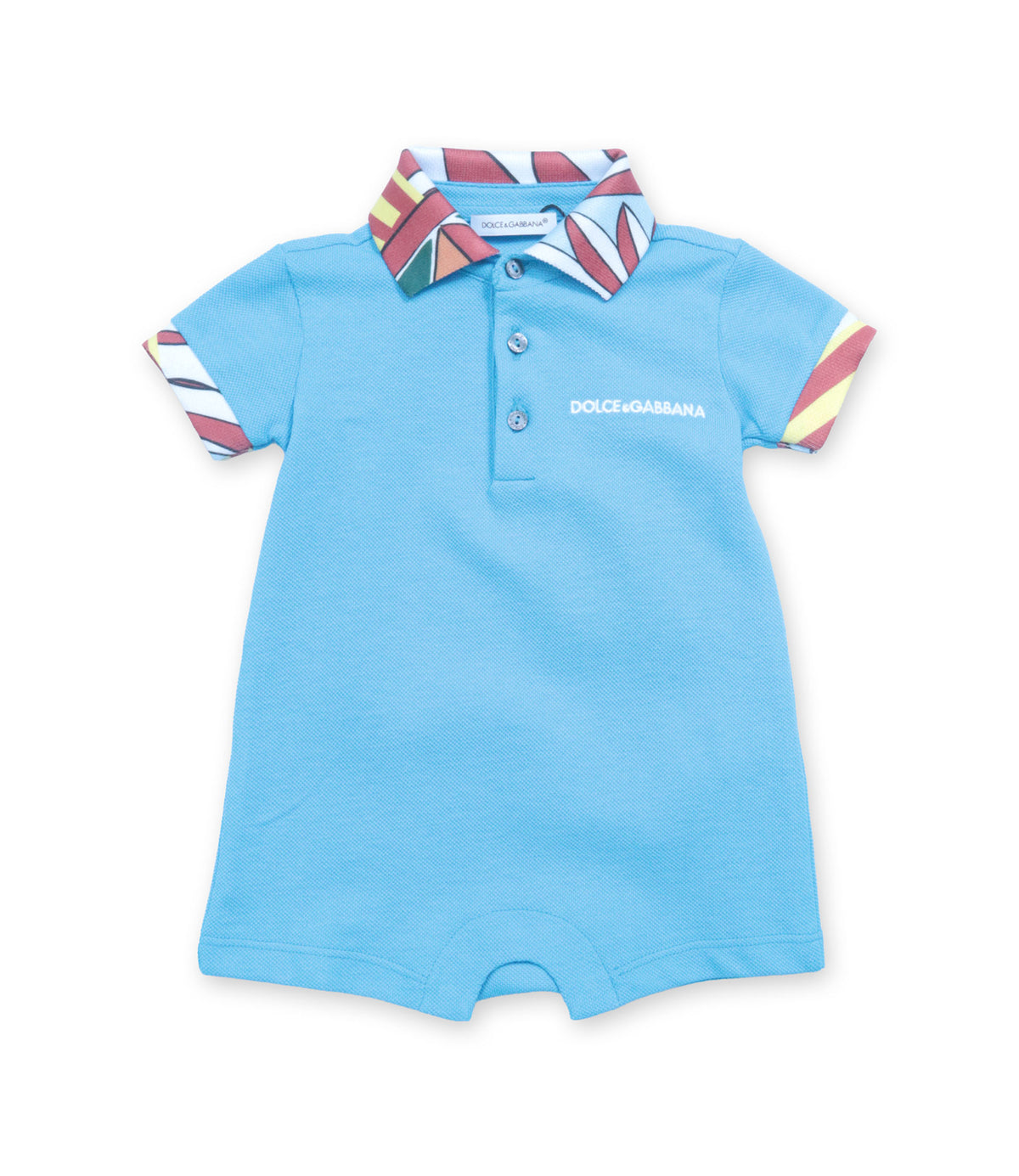 Dolce & Gabbana Baby Strampler hellblau aus Baumwolle Größe 3–6 Monate