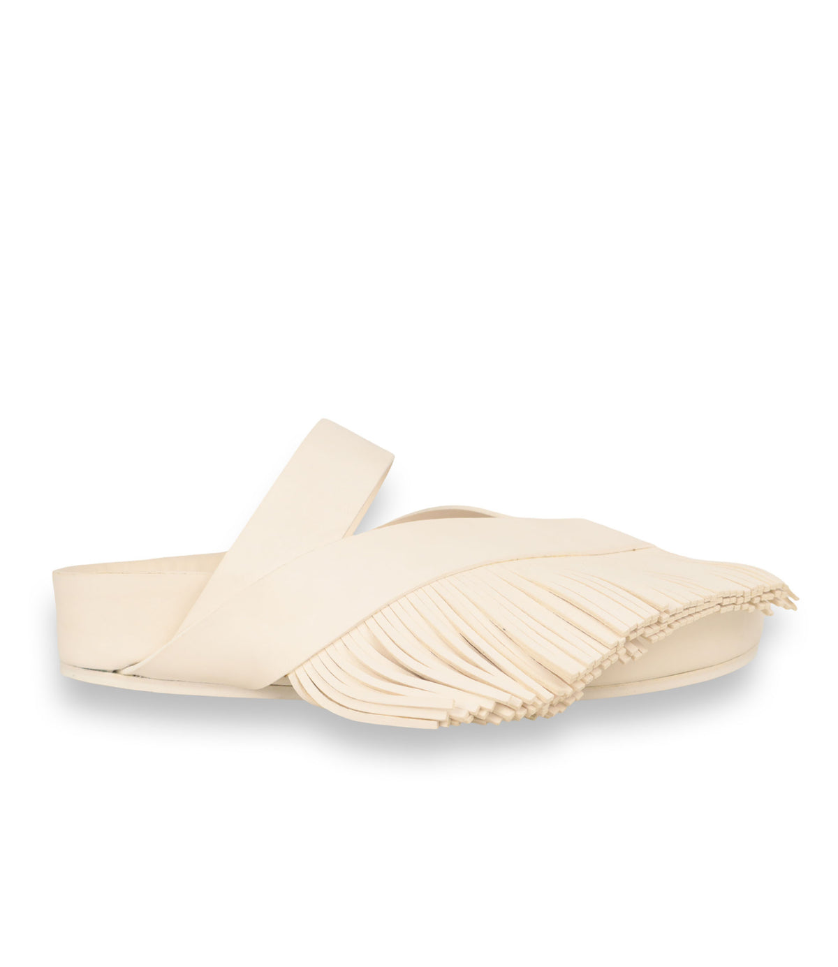 Jil Sander Sandalen Größe 37 in Off-White mit Fransen-Detail und Plateau-Sohle