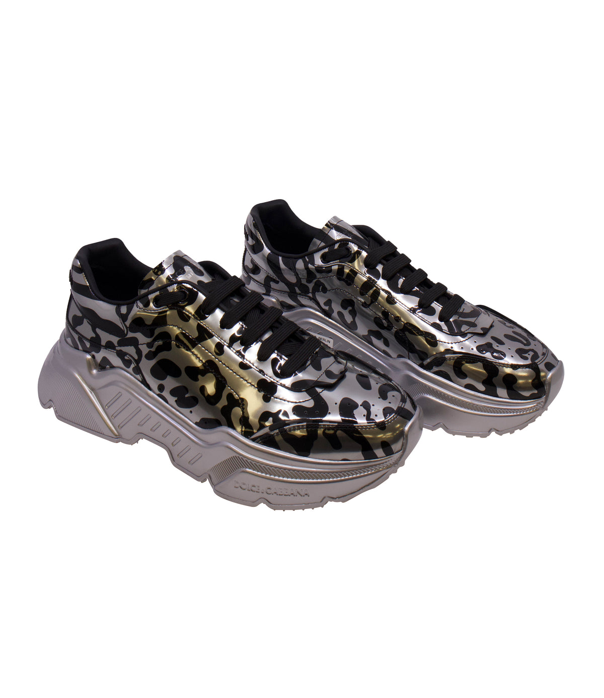 Dolce & Gabbana Chunky Sneaker Größe 43 in Metallic-Camouflage mit dicker Profilsohle