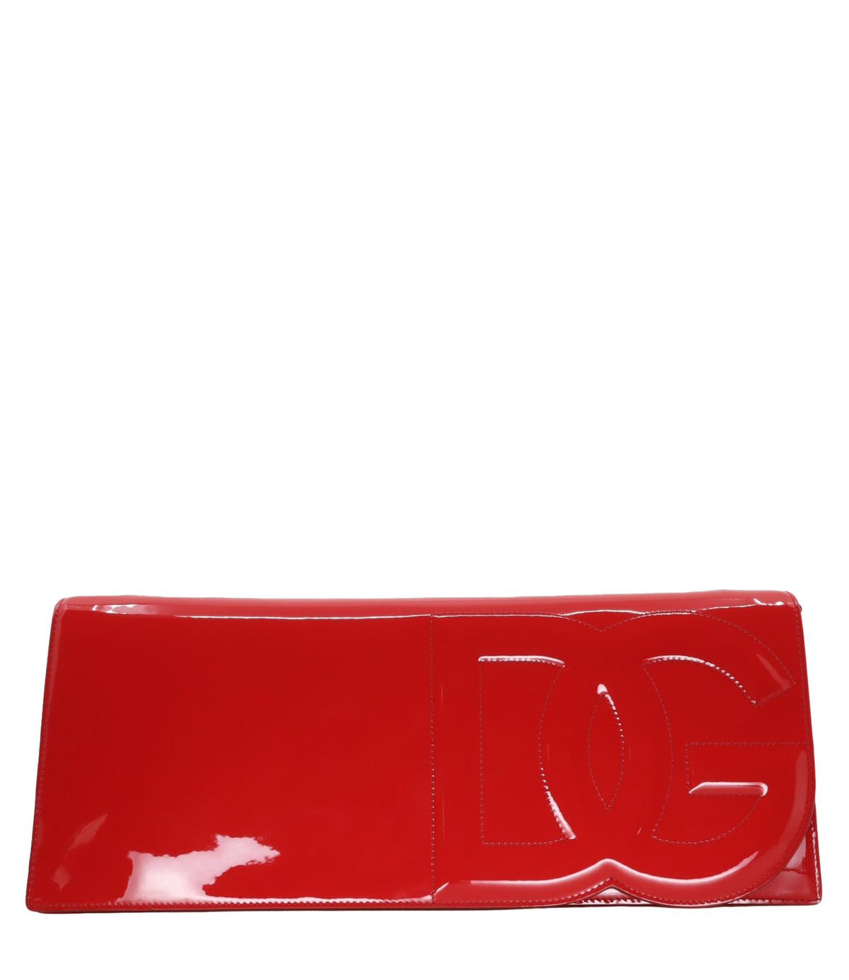 Dolce & Gabbana Clutch Tasche aus rotem Lackleder mit DG Logo