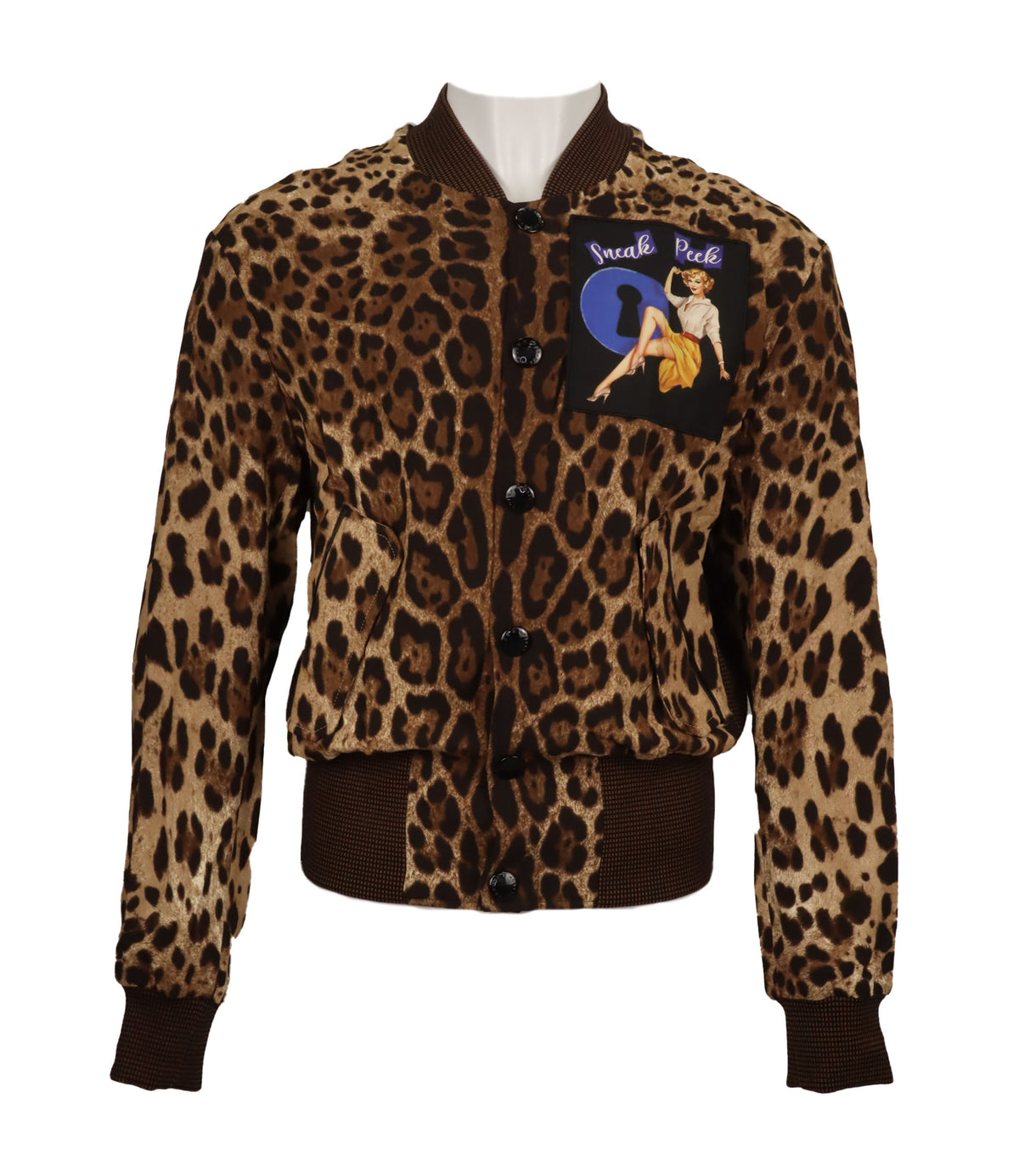 Dolce & Gabbana Jacke Größe M Leopardenmuster mit Sneak Peek Patch