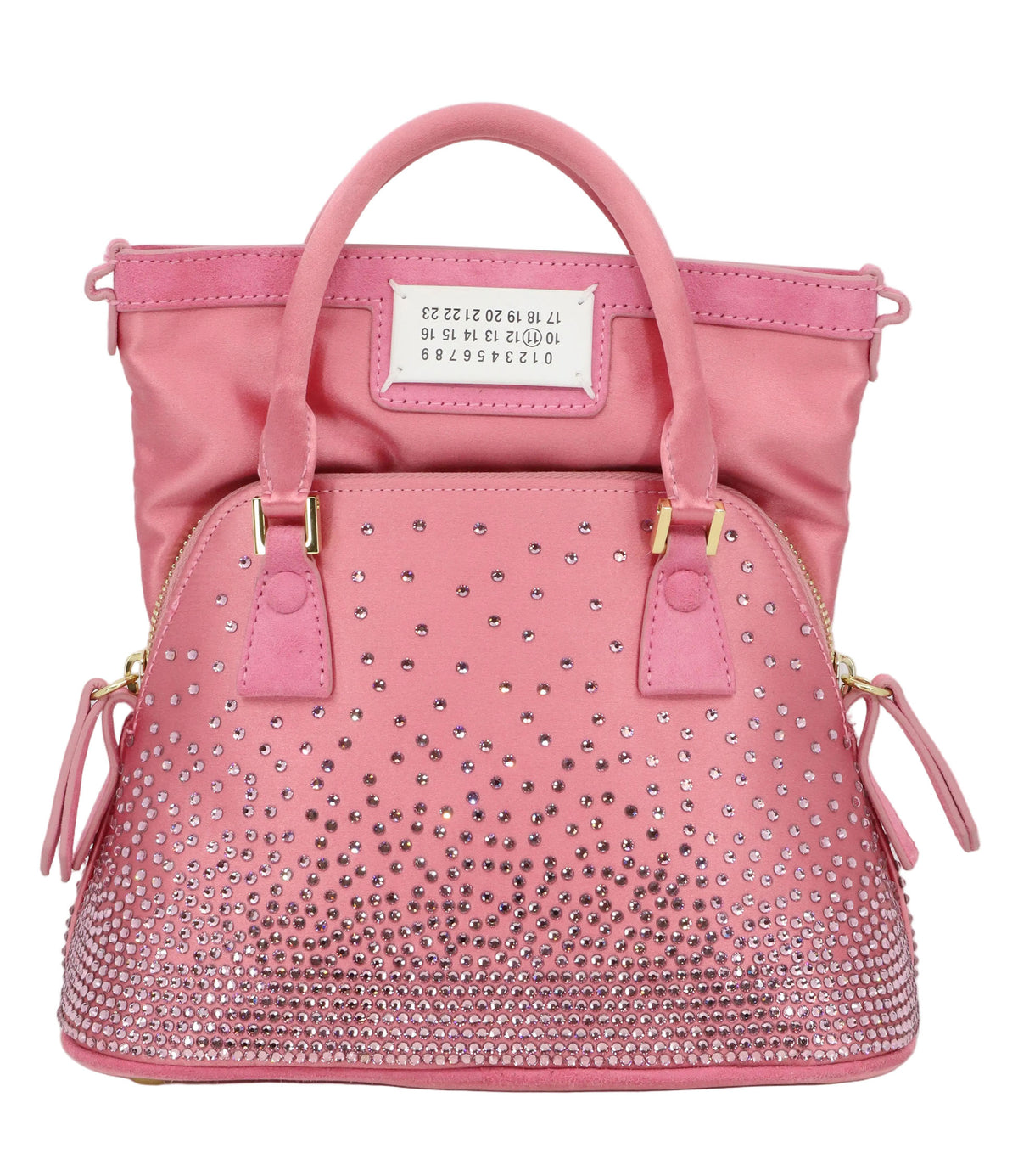 Maison Margiela Handtasche rosa mit Strasssteinen und Lederdesign