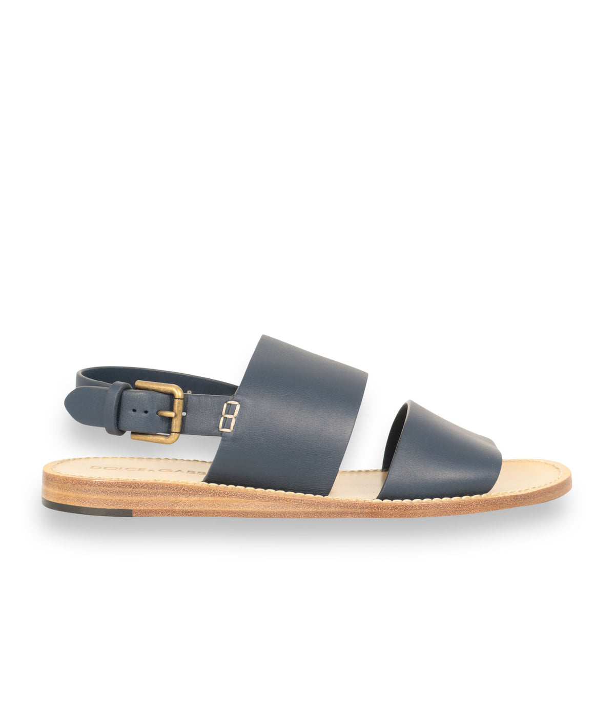 Dolce & Gabbana Sandalen blau Größe 42 Luxus Leder Sandalen