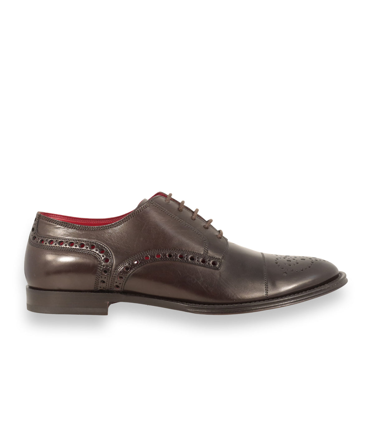 Dolce & Gabbana Business Schuhe aus dunkelbraunem Glattleder mit Brogue-Details Größe 42