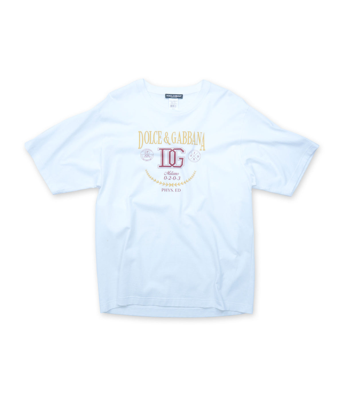 Dolce & Gabbana T-Shirt weiß Baumwolle Größe 52 mit Logo Print