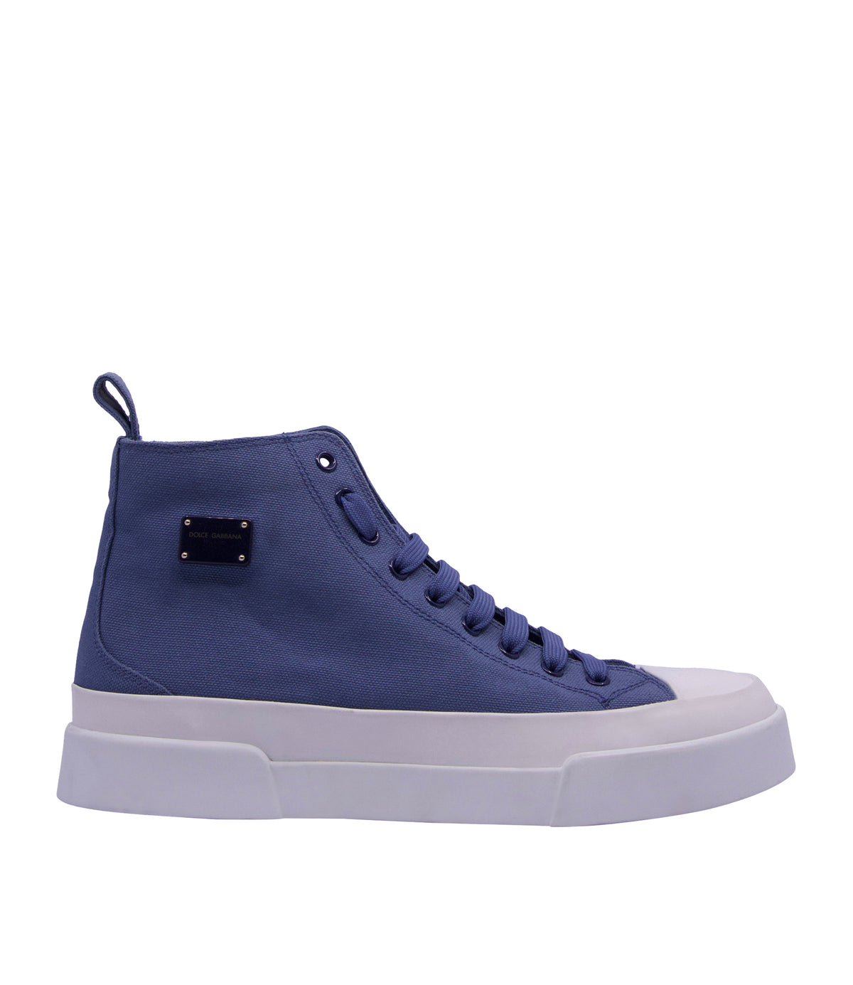 Dolce & Gabbana High-Top Sneaker in Indigoblau mit weißer Gummisohle Größe 41