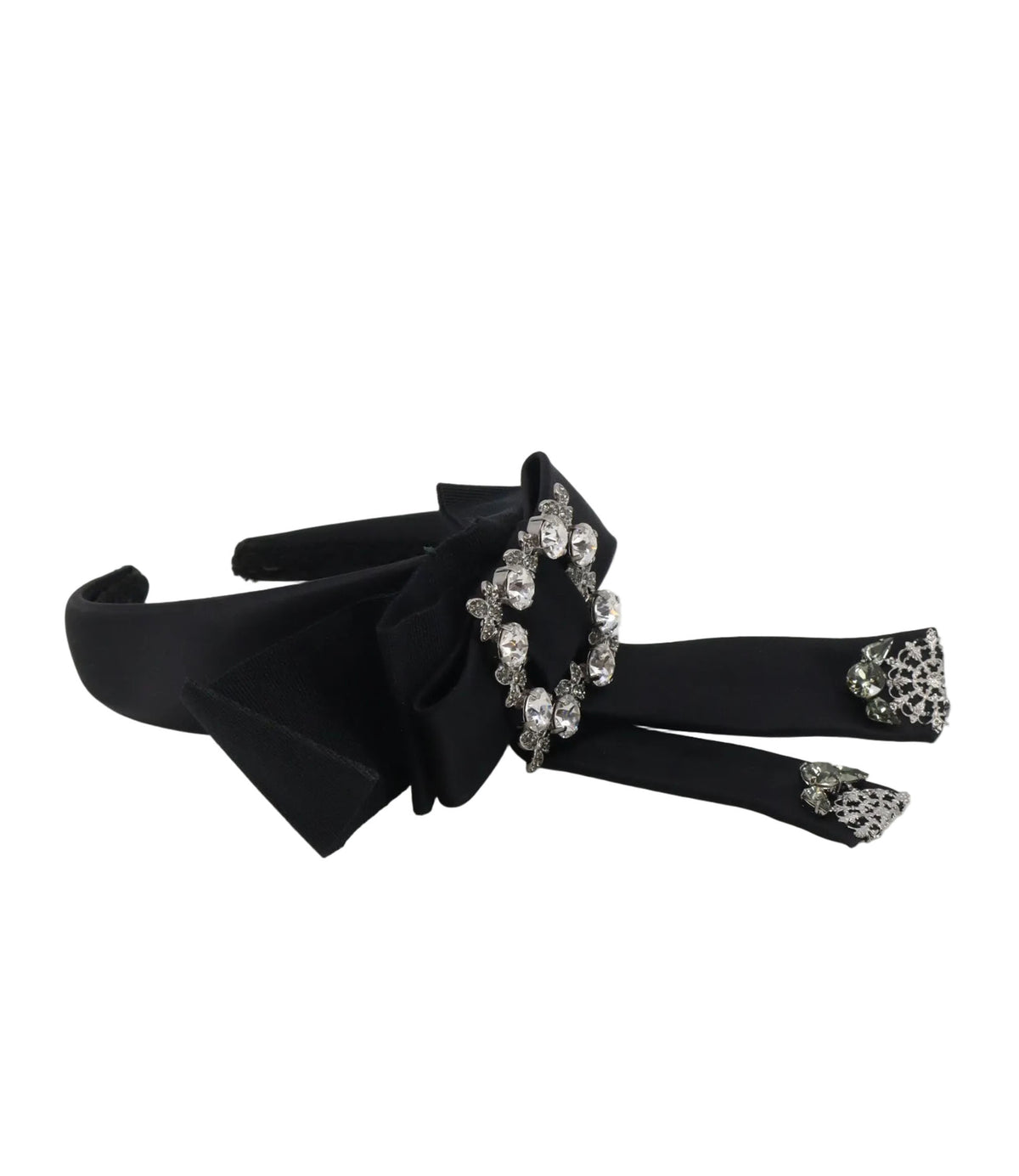 Dolce & Gabbana Haarreif Schwarz mit Strass und Schleife